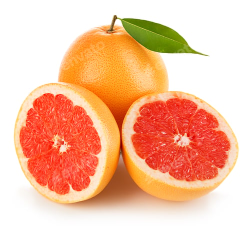 Preview: Ripe grapefruit isolated on a white background.