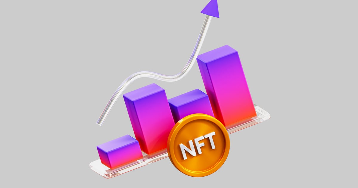 Nft growth chart with coin 3D, Incl. asset & chart - Envato