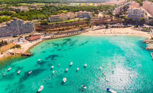 Preview: Port Adriano beach in summer, El Toro, Majorca, Balearic Islands, Spain