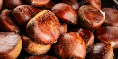 Preview: Edible chestnuts delicious treat tasty snack fresh gourmet food background on table food