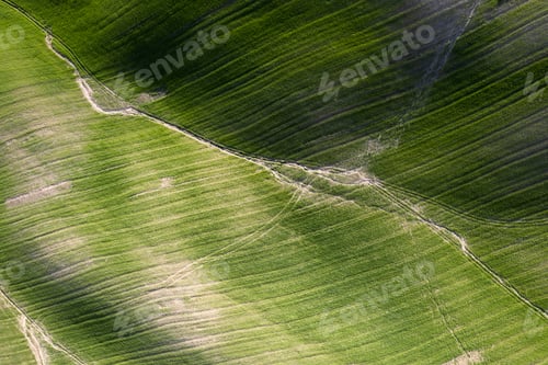 Preview: Aerial shot of the shapes of the cultivated fields