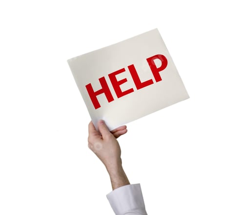 Preview: Hand holding help sign