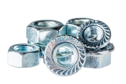 Preview: Metal nuts isolated on white background