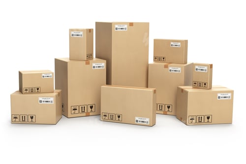 Preview: Cardboard boxes isolated on white. Delivery, cargo, logistic and
