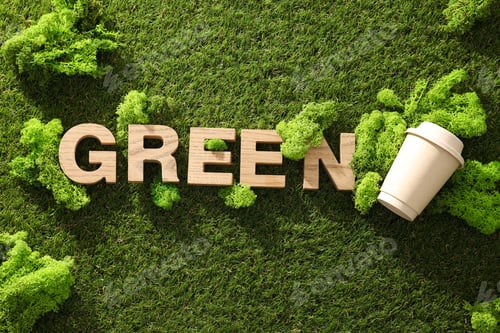 Preview: The word: "GREEN" on freshly cut grass.