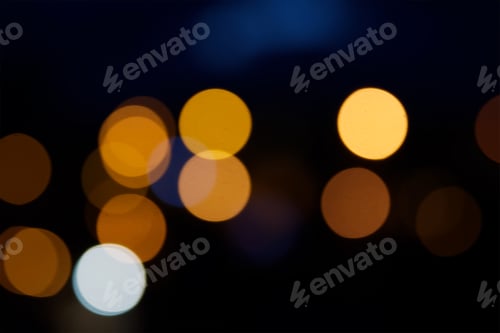 Preview: Night city street lights bokeh background