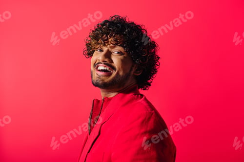 Preview: Crimson Elegance: A Portrait of a Vibrant Young Man