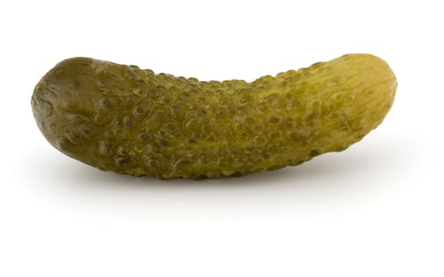 Preview: pickled or marinated cucumber isolated on white background cutout