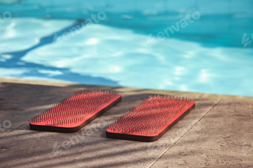 Preview: Wooden Sadhu yoga board with nails for practicing Sadhu meditation outdoors