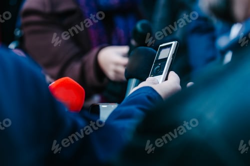 Preview: Interviewing businessman on press conference