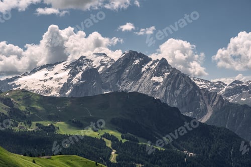 Preview: Beautiful nature with rocky mountain and forest