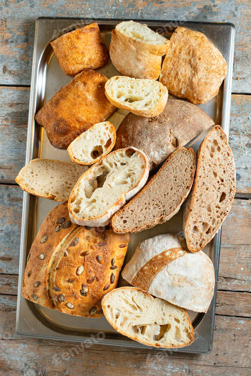 Preview: Bread Rye Wheat Yeast Or Leaven Homemade Baking Natural Organic Bakery Cooking On The Table Healthy