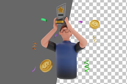 Preview: Businessman Achieved Success 3D Illustration
