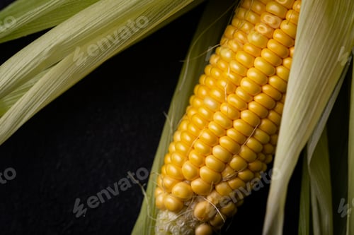 Preview: Raw ripe corn. Dark style