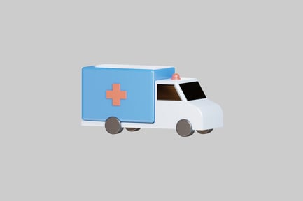 Preview: Cartoon ambulance low poly