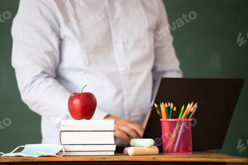 Preview: Young man conducts online webinars, online classes, online presentation. Education concept.