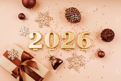 Visualização: Flat Lay rosa pastel para o Natal de 2026