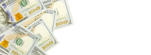 Preview: One Hundred Dollar Bills on a White Background