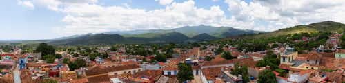 Preview: Aerial view of a small touristic Cuban Town
