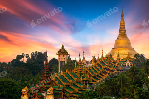 Preview: Shwedagon Pagoda Burmese temple famous tourist destination, Yagon, Myanmar, Shwedagon Pagoda.