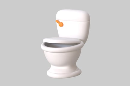 Preview: Cartoon toilet with orange handle