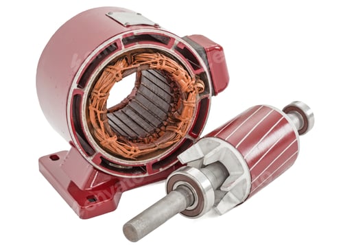 Preview: Rotor and stator of electric motor, isolated on white background