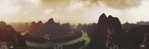 Preview: Panoramic view of mountains and river in Yansuo.