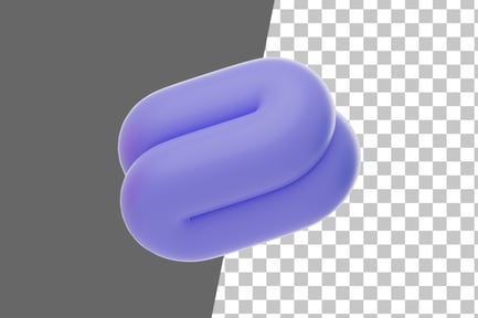 Preview: Purple Soft Body Wavy Line Shape 3D Icon