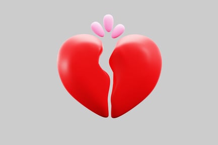 Preview: Broken heart with pink details