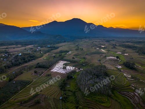 Preview: beautiful morning view indonesia panorama landscape beach with beauty color and sky natural light