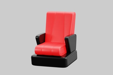 Preview: Modern red chair with black accents