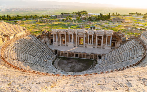 Preview: Hierapolis ancient city Pamukkale Turkey during sunset