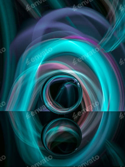 Preview: Crystal ball on board near abstract shines