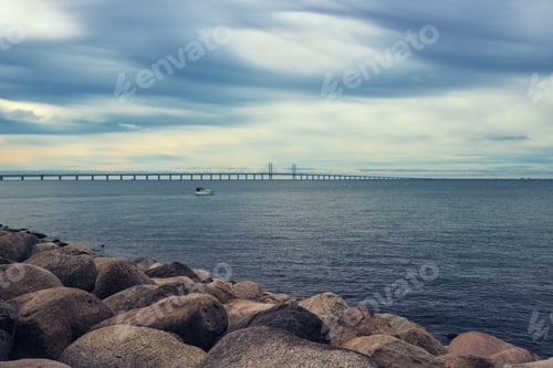 Preview: Rocks, sea and Oresund bridge