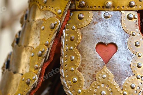 Preview: An ancient Knight's helmet with armor.A medieval concept