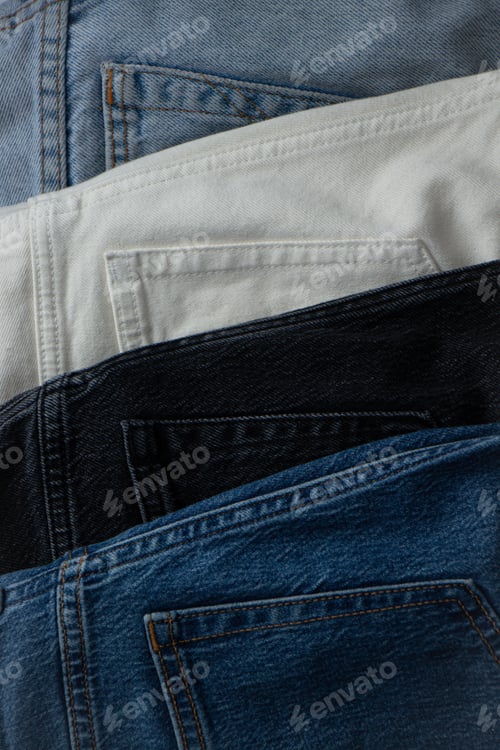 Preview: texture background of jeans of different colors