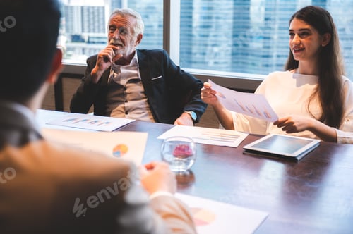 Group of Business People Diverse Brainstorm Meeting Concept, Working in the Office Concept