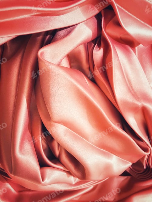 Preview: Beautiful coral color silky fabric