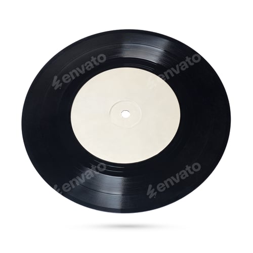 Preview: Blank Vinyl Record on White Background Studio Shot