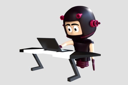 Preview: Character Working Online 3D Illustration