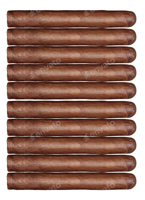 Preview: Bundle of Brown Cigars on White Background