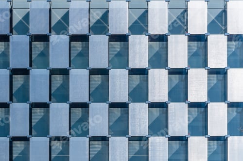 Preview: Detail of modern curtain wall facade in skyscraper in Madrid.