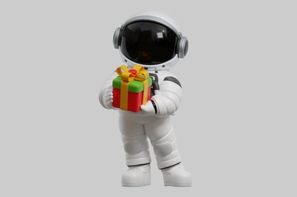 Preview: Astronaut with christmas gift