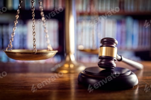 Preview: Gavel, scales of justice and law books