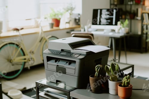 Preview: Printer and Houseplants In Office