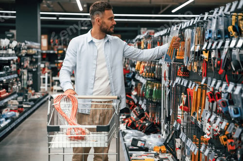 Preview: Looking for the nice hardware. Man is in the hardware shop