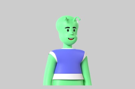 Preview: Cartoon alien character figure