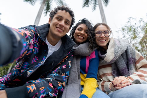 Preview: Group of students taking a selfie in the city park