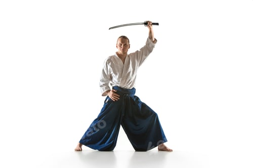 Preview: The young man are training Aikido at studio