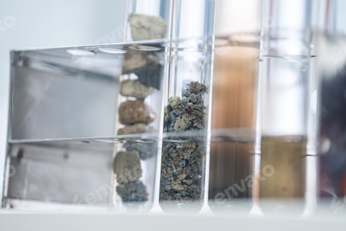 Preview: Geology science laboratory research sample test analysis of nature dirtied ground environment